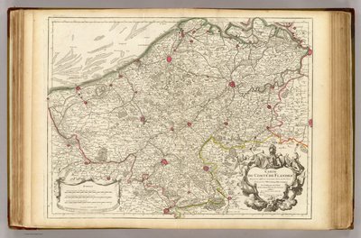 Graafschap Vlaanderen in 1704 door Guillaume de Lisle